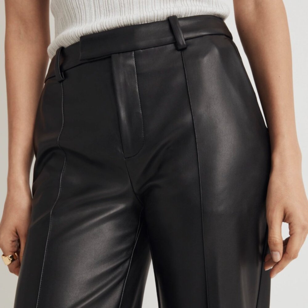 Madewell x Aimee Song Slim Tapered Pants in Faux Leather